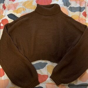 Zara Chocolate Brown Turtleneck Sweater